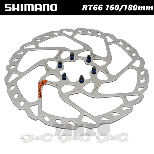 1pcs Shimano SLX SM-RT66-S/M 160mm/180mm Disc Brake Rotor 6 Bolts W/ Spacer-OE,No Retail Box
