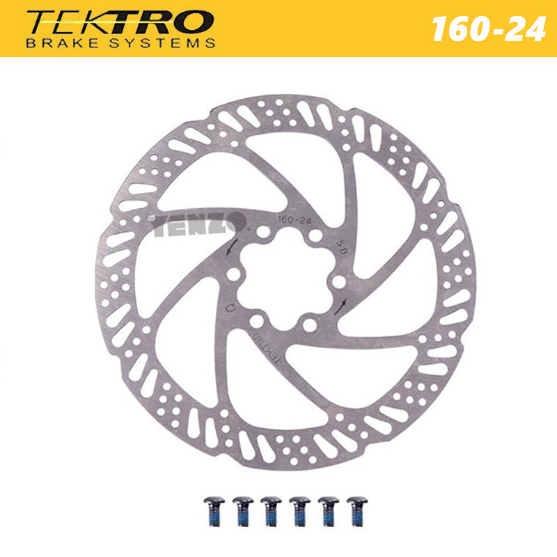 TEKTRO Bike Disc Brake Rotor TR160/180-24, TR160/180-52 6 Bolt with Bolts Included US Stock