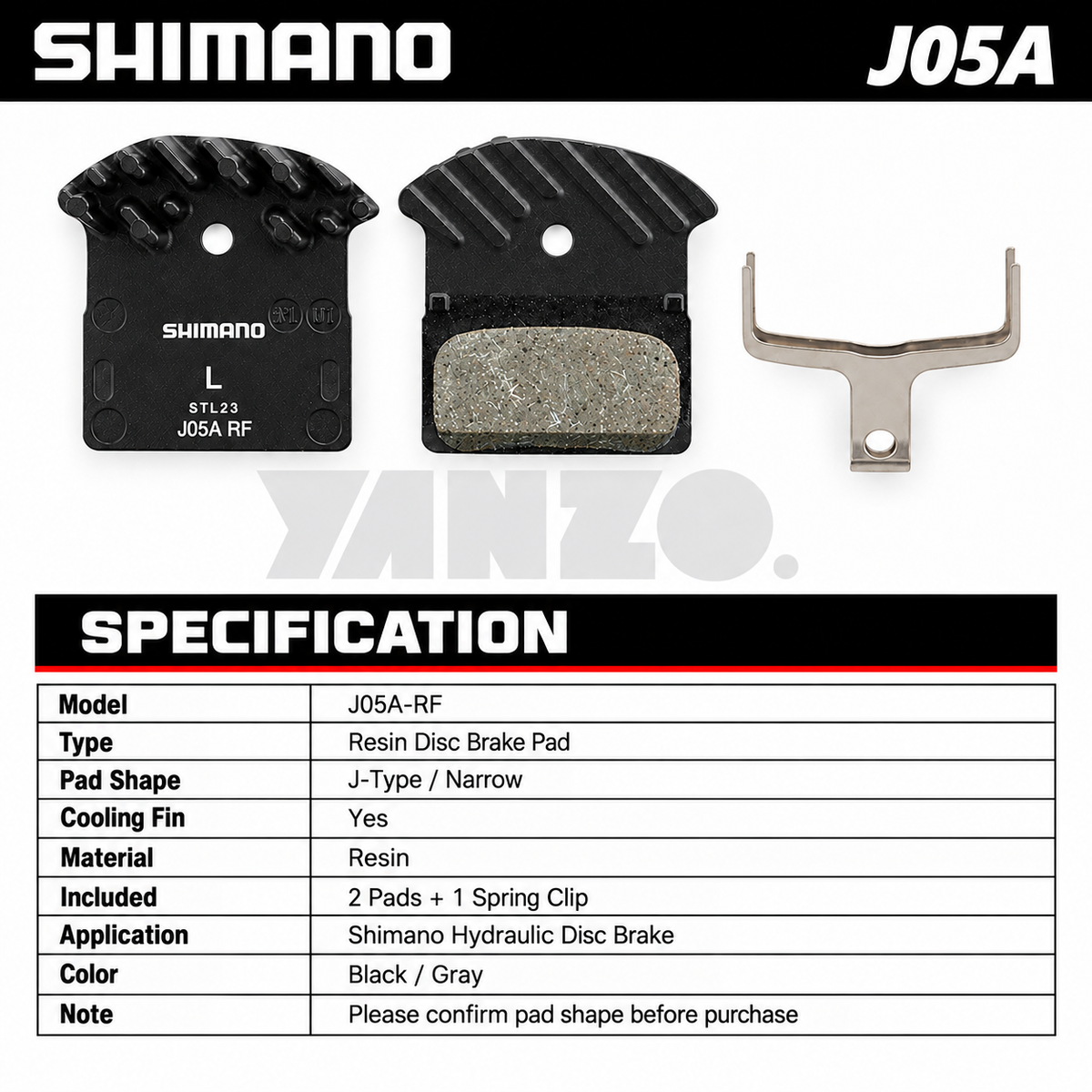 1/2Pair Shimano XT J05A 2-Piston Disc Brake Pad-Bulk