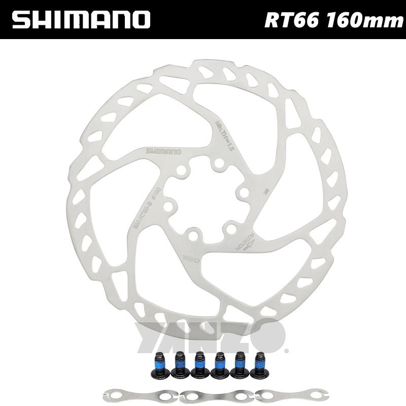 1pcs Shimano SLX SM-RT66-S/M 160mm/180mm Disc Brake Rotor 6 Bolts W/ Spacer-OE,No Retail Box