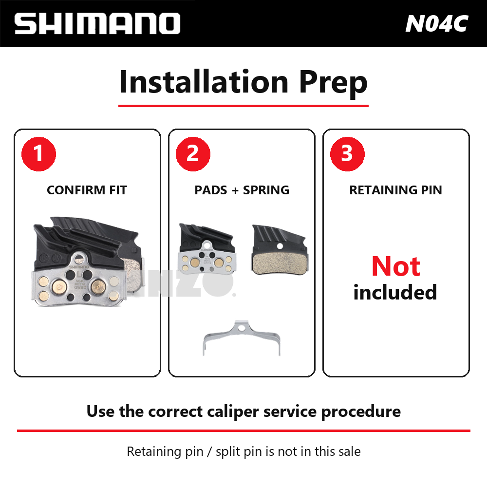 1/2Pair Shimano N04C 4-Piston Metal Disc Brake Pads-Bulk