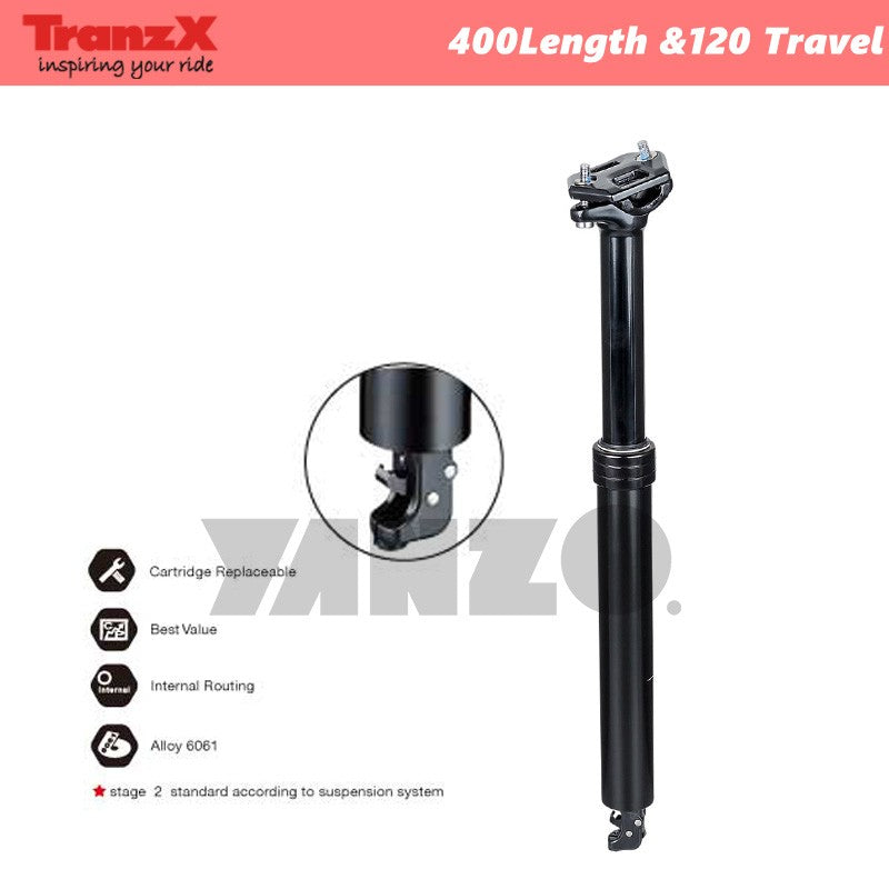 TranzX 30.9 Dropper Post Seatpost 400mm length 120mm travel Remote Lever YSP18JL-OE,No Retail Box