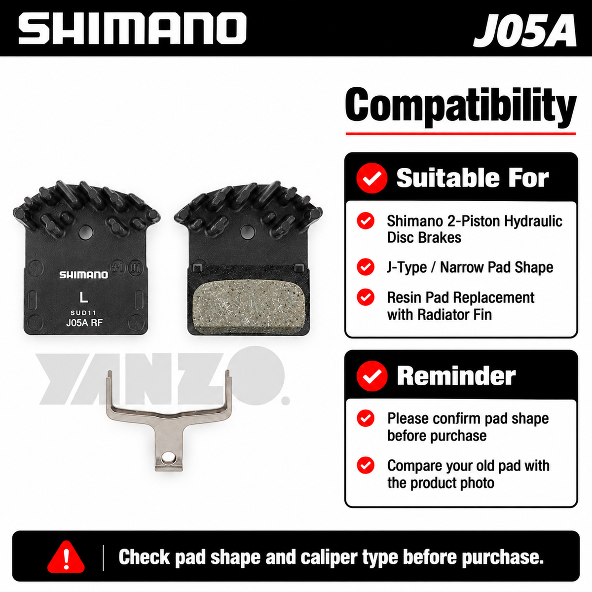 1/2Pair Shimano XT J05A 2-Piston Disc Brake Pad-Bulk