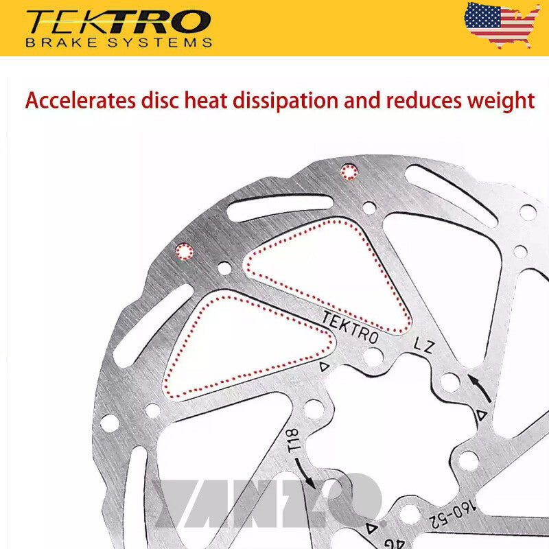 TEKTRO Bike Disc Brake Rotor TR160/180-24, TR160/180-52 6 Bolt with Bolts Included US Stock