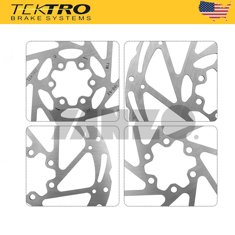 TEKTRO Bike Disc Brake Rotor TR160/180-24, TR160/180-52 6 Bolt with Bolts Included US Stock