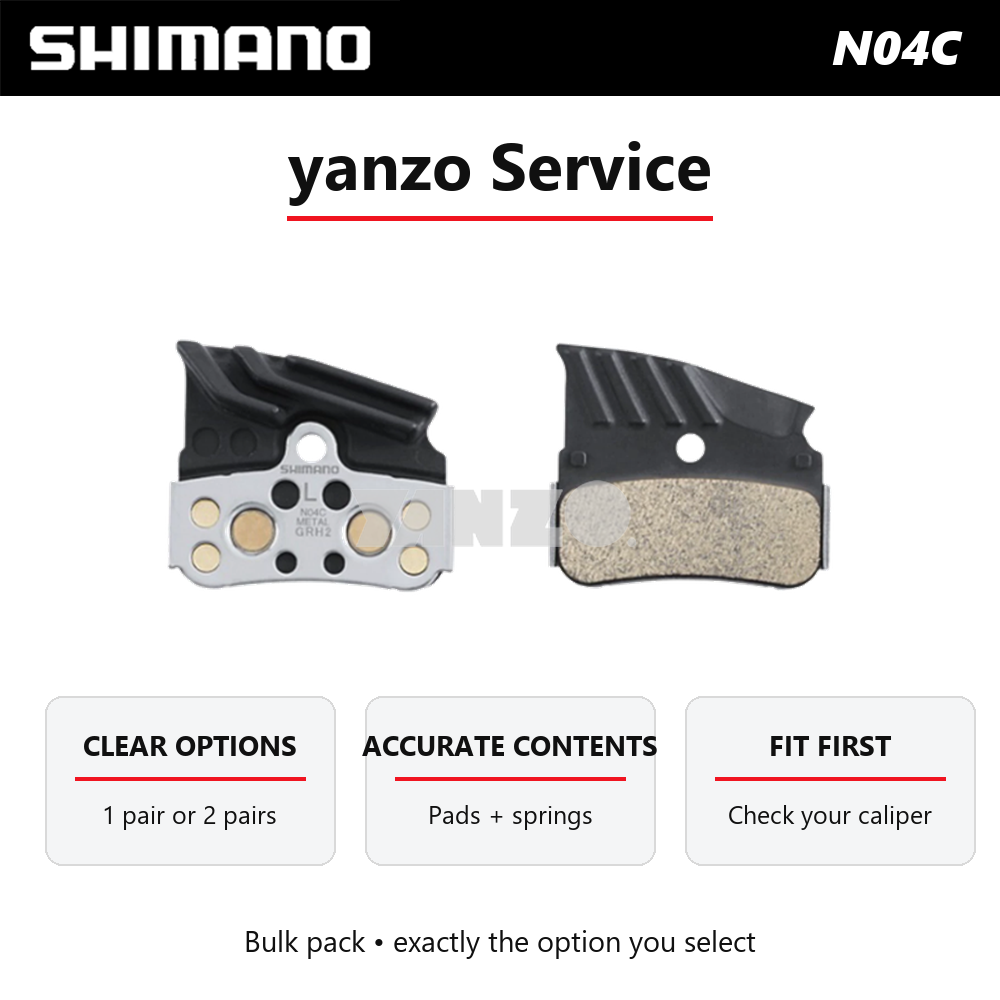 1/2Pair Shimano N04C 4-Piston Metal Disc Brake Pads-Bulk