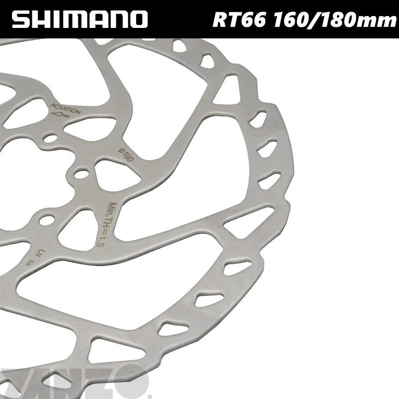 1pcs Shimano SLX SM-RT66-S/M 160mm/180mm Disc Brake Rotor 6 Bolts W/ Spacer-OE,No Retail Box