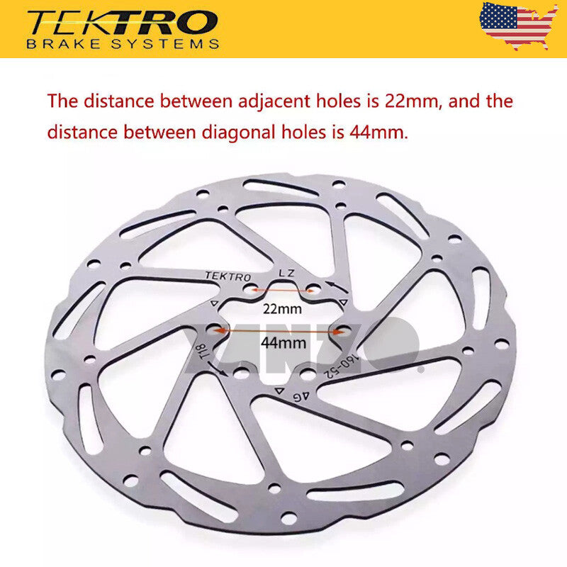 TEKTRO Bike Disc Brake Rotor TR160/180-24, TR160/180-52 6 Bolt with Bolts Included US Stock
