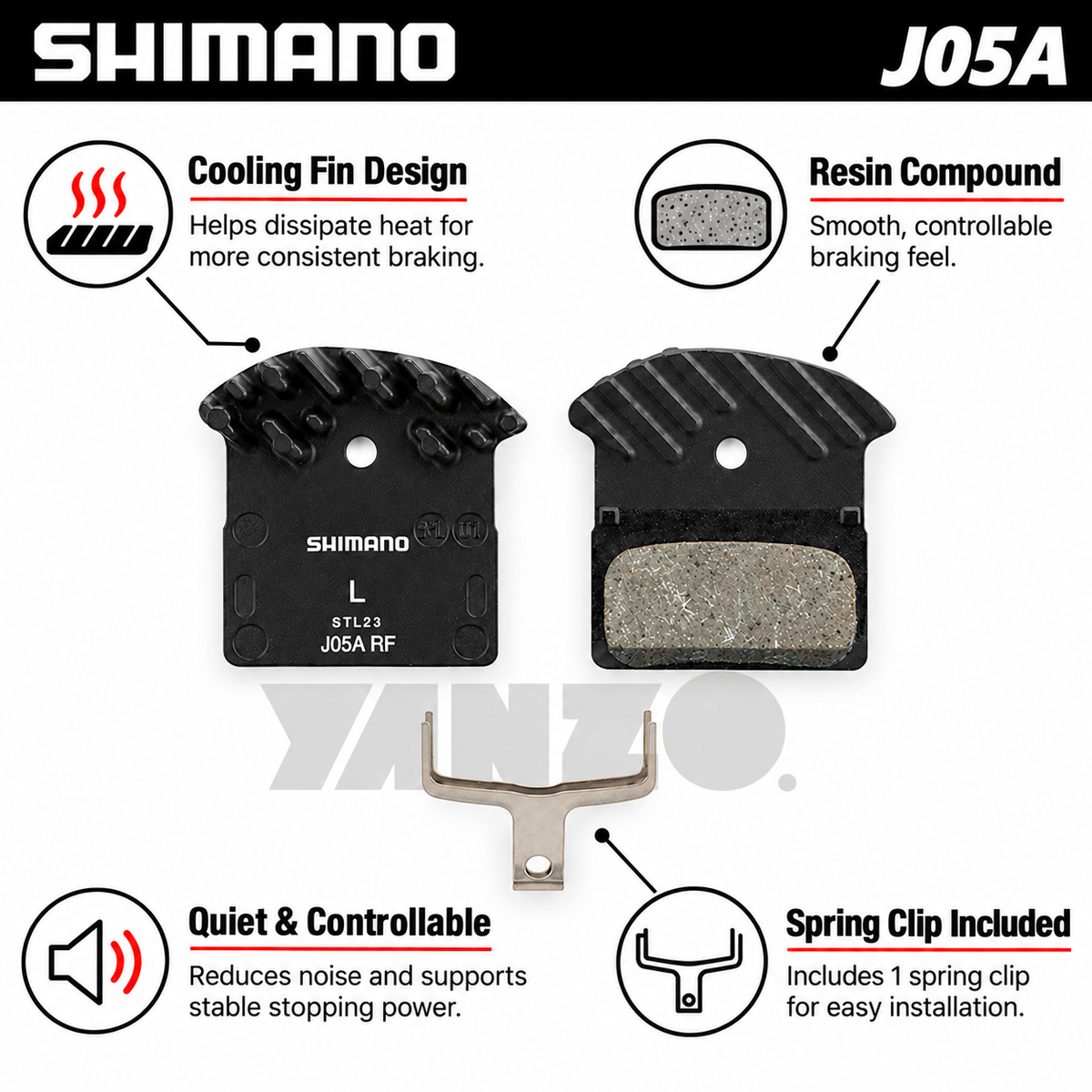 1/2Pair Shimano XT J05A 2-Piston Disc Brake Pad-Bulk