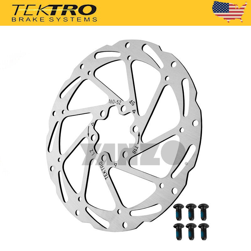 TEKTRO Bike Disc Brake Rotor TR160/180-24, TR160/180-52 6 Bolt with Bolts Included US Stock