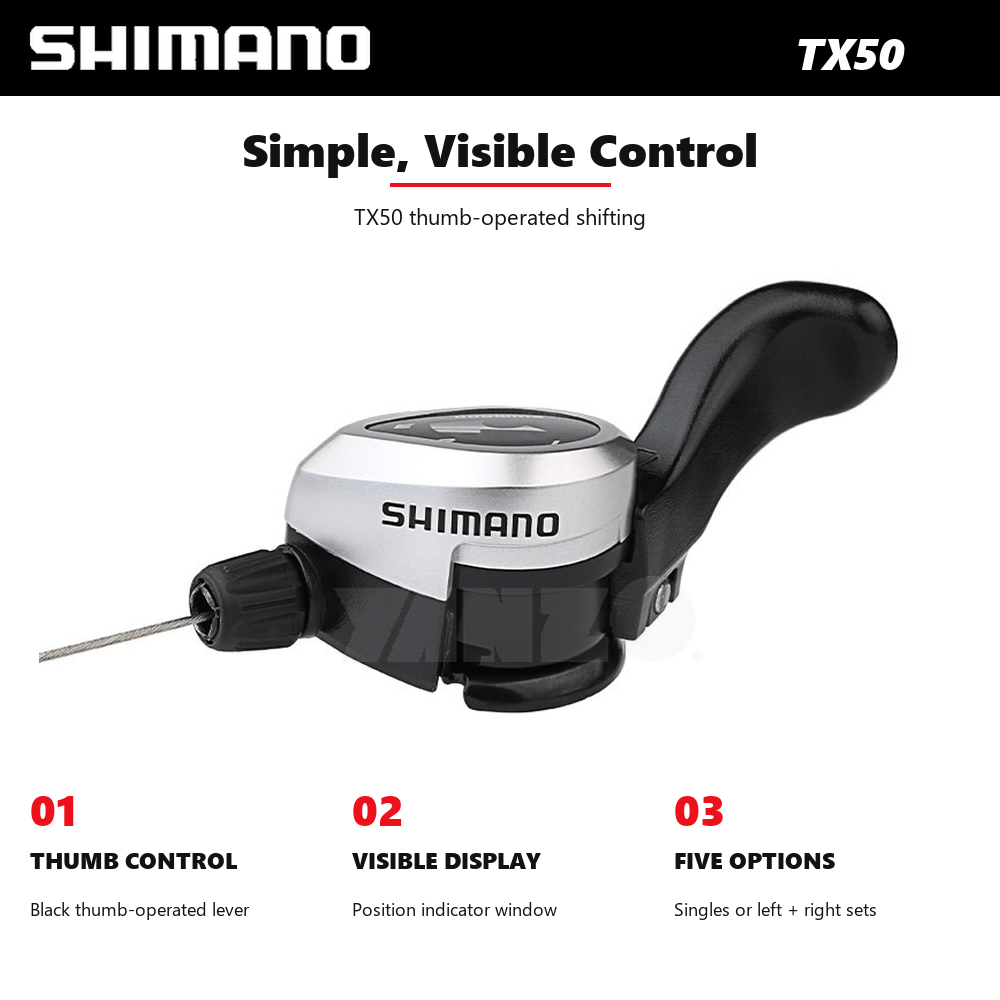 Shimano Tourney SL-TX50 Thumb Shifter Set 3/6/7 Speed with Cable