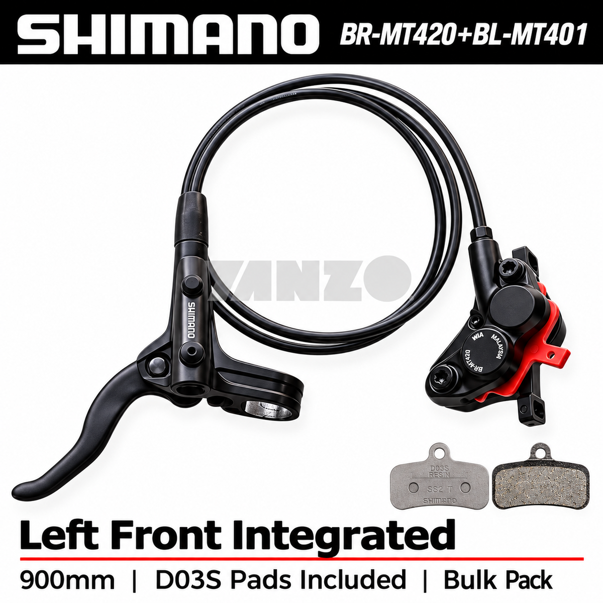 Shimano BL-MT401/BR-MT420 4-Piston Hydraulic Disc Brake Set Left/Right/Set-Bulk