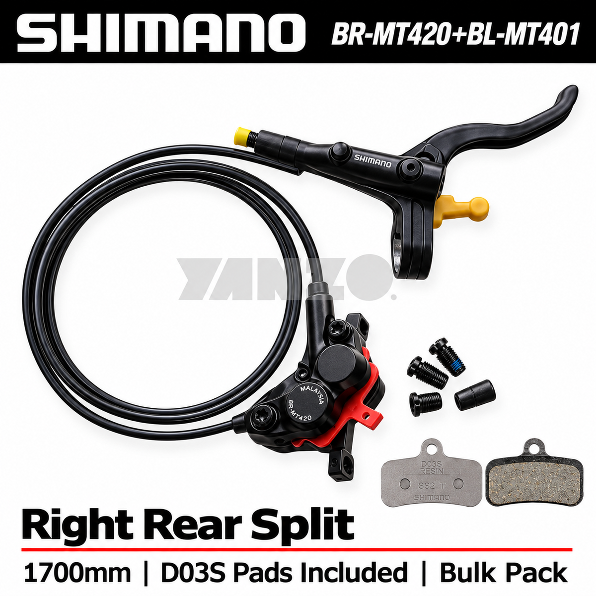 Shimano BL-MT401/BR-MT420 4-Piston Hydraulic Disc Brake Set Left/Right/Set-Bulk