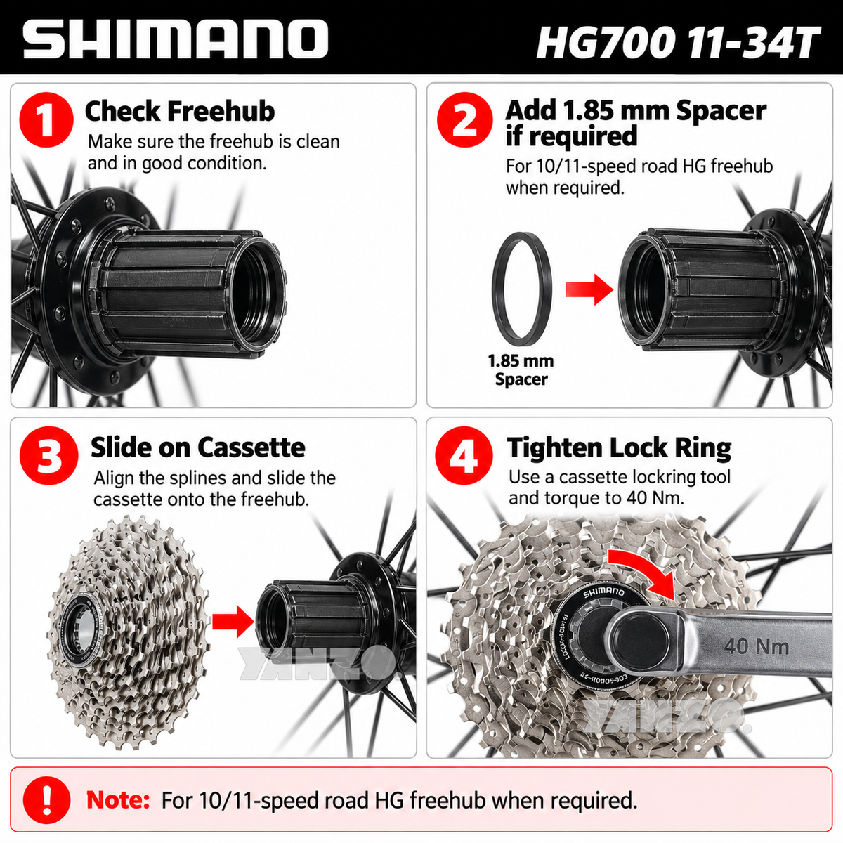 Shimano CS-HG700-11 11-Speed Cassette 11-34T Wide Range